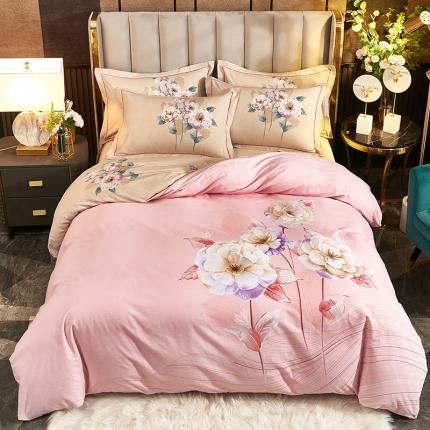 91家纺网 家纺一手货源 找家纺 （总1）雲归梦2021全棉大版生态磨毛四件套花卉花型第1批