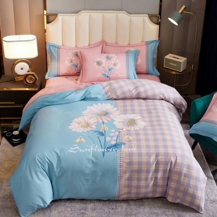 91家纺网 家纺一手货源 找家纺 （总1）雲归梦2021全棉大版生态磨毛四件套花卉花型第1批