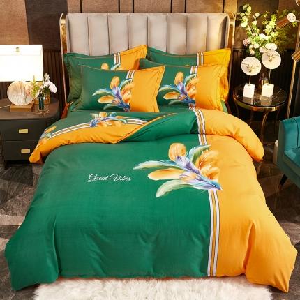 91家纺网 家纺一手货源 找家纺 （总1）雲归梦2021全棉大版生态磨毛四件套花卉花型第1批