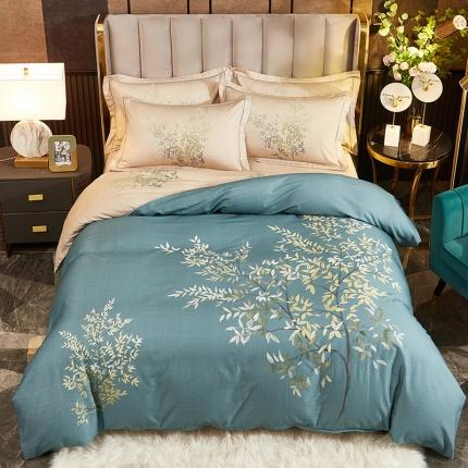 91家纺网 家纺一手货源 找家纺 （总1）雲归梦2021全棉大版生态磨毛四件套花卉花型第1批