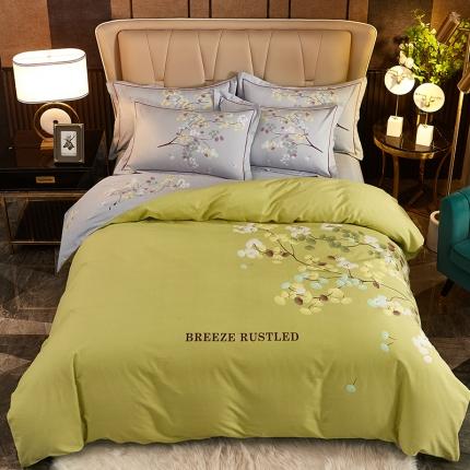 91家纺网 家纺一手货源 找家纺 （总1）雲归梦2021全棉大版生态磨毛四件套花卉花型第1批