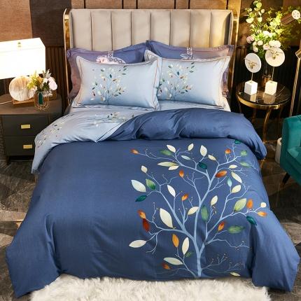 91家纺网 家纺一手货源 找家纺 （总1）雲归梦2021全棉大版生态磨毛四件套花卉花型第1批