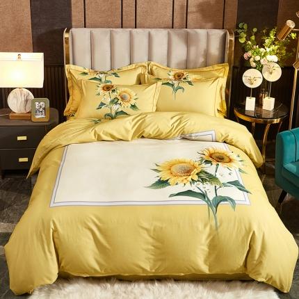 91家纺网 家纺一手货源 找家纺 （总1）雲归梦2021全棉大版生态磨毛四件套花卉花型第1批