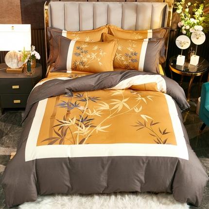 91家纺网 家纺一手货源 找家纺 （总1）雲归梦2021全棉大版生态磨毛四件套花卉花型第1批