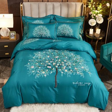 91家纺网 家纺一手货源 找家纺 （总1）雲归梦2021全棉大版生态磨毛四件套花卉花型第1批