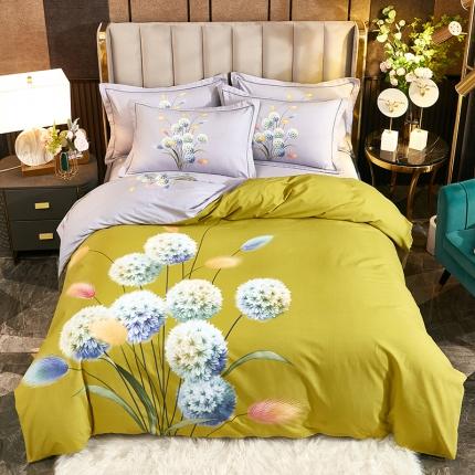 91家纺网 家纺一手货源 找家纺 （总1）雲归梦2021全棉大版生态磨毛四件套花卉花型第1批