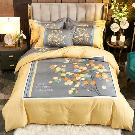 91家纺网 家纺一手货源 找家纺 （总1）雲归梦2021全棉大版生态磨毛四件套花卉花型第1批