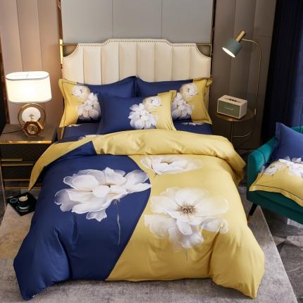 91家纺网 家纺一手货源 找家纺 （总1）雲归梦2021全棉大版生态磨毛四件套花卉花型第1批