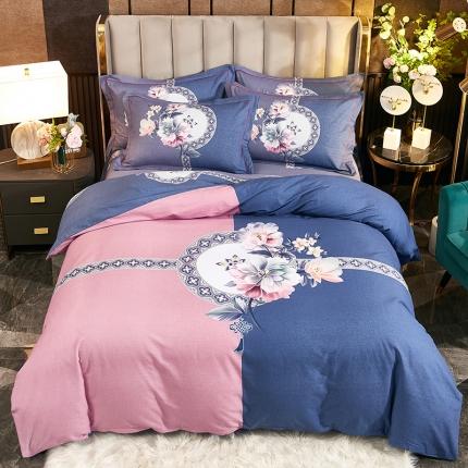 91家纺网 家纺一手货源 找家纺 （总1）雲归梦2021全棉大版生态磨毛四件套花卉花型第1批