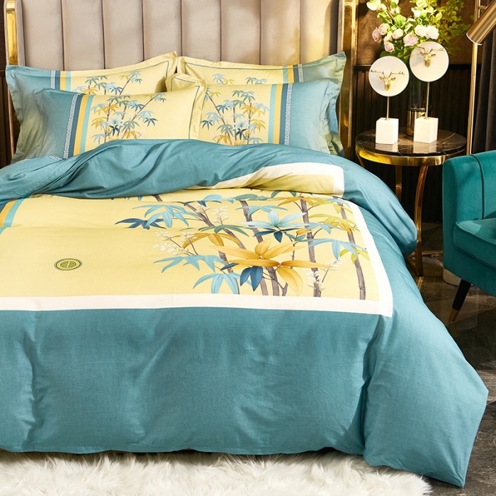 91家纺网 家纺一手货源 找家纺 （总1）雲归梦2021全棉大版生态磨毛四件套花卉花型第1批