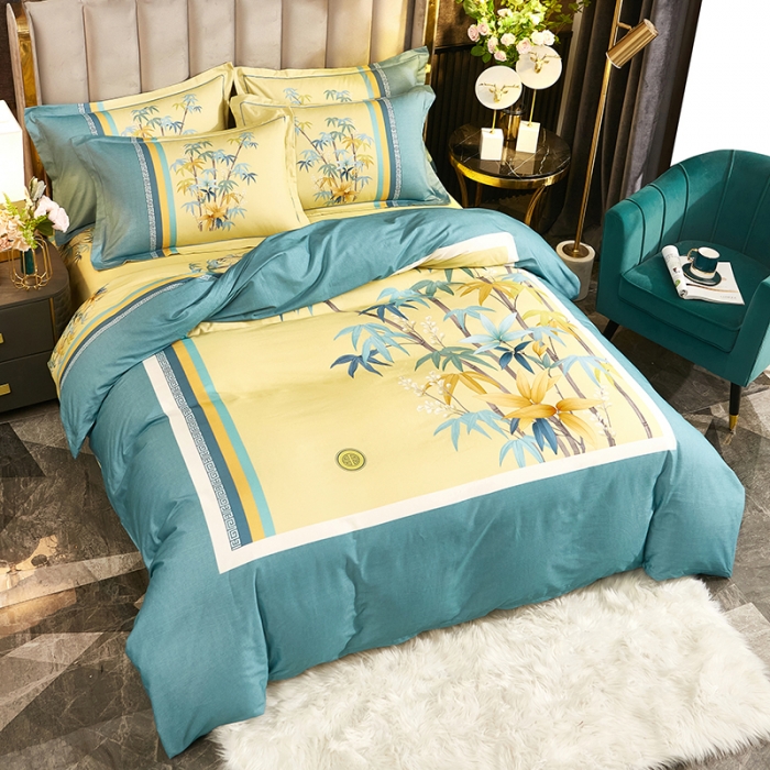 91家纺网 家纺一手货源 找家纺 （总1）雲归梦2021全棉大版生态磨毛四件套花卉花型第1批