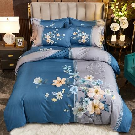 91家纺网 家纺一手货源 找家纺 （总2）雲归梦2021全棉大版生态磨毛四件套花卉花型第1批