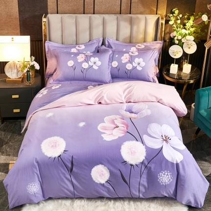 91家纺网 家纺一手货源 找家纺 （总2）雲归梦2021全棉大版生态磨毛四件套花卉花型第1批