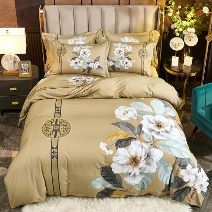 91家纺网 家纺一手货源 找家纺 （总2）雲归梦2021全棉大版生态磨毛四件套花卉花型第1批