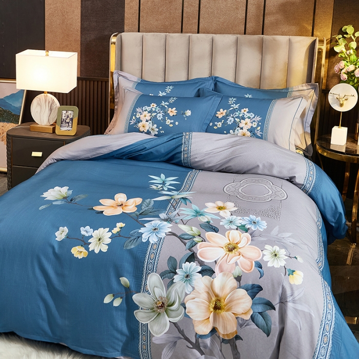 91家纺网 家纺一手货源 找家纺 （总2）雲归梦2021全棉大版生态磨毛四件套花卉花型第1批