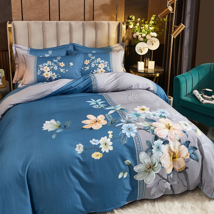 91家纺网 家纺一手货源 找家纺 （总2）雲归梦2021全棉大版生态磨毛四件套花卉花型第1批