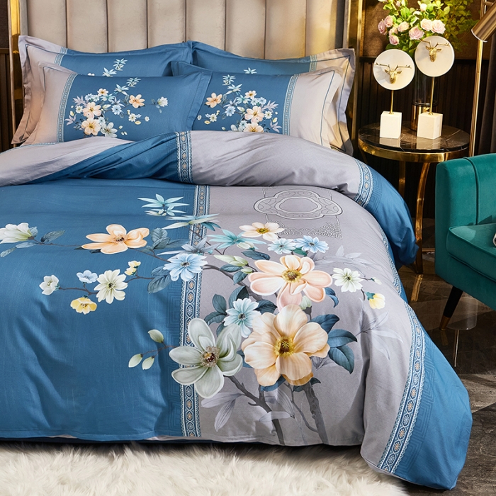 91家纺网 家纺一手货源 找家纺 （总2）雲归梦2021全棉大版生态磨毛四件套花卉花型第1批