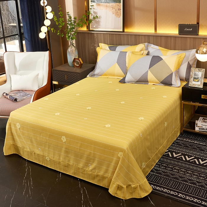 91家纺网 家纺一手货源 找家纺 雲归梦2021全棉大版生态磨毛四件套格条花型第1批 奥斯汀