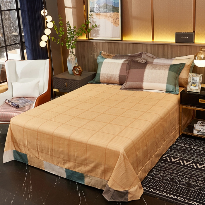 91家纺网 家纺一手货源 找家纺 雲归梦2021全棉大版生态磨毛四件套格条花型第1批 彼特