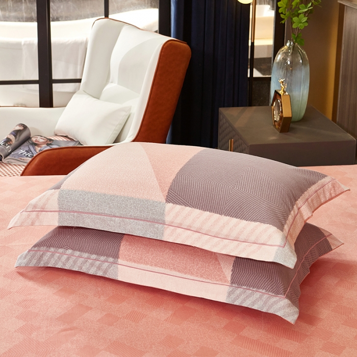 91家纺网 家纺一手货源 找家纺 雲归梦2021全棉大版生态磨毛四件套格条花型第1批 布莱格