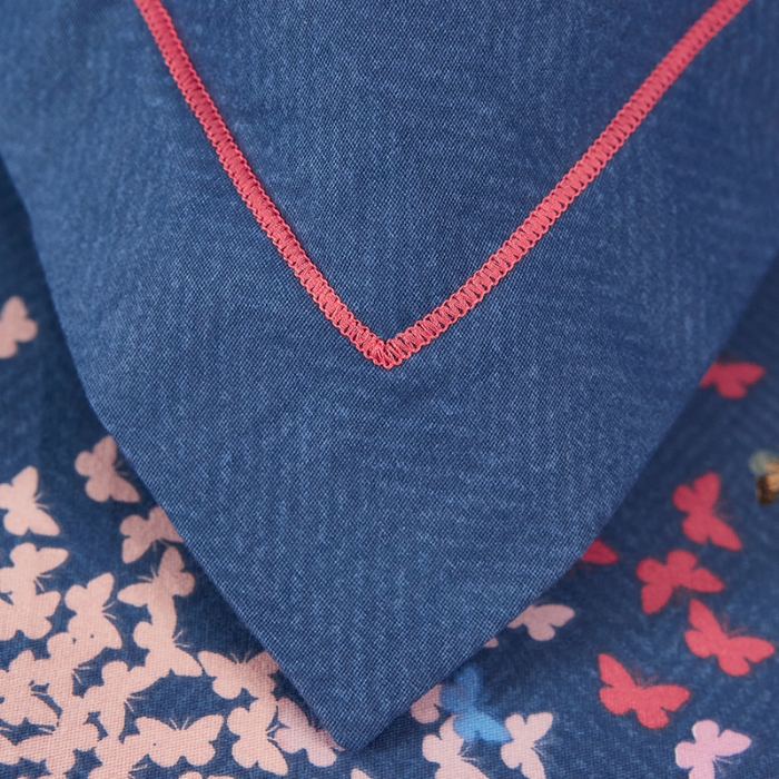 91家纺网 家纺一手货源 找家纺 雲归梦2021全棉大版生态磨毛四件套格条花型第1批 蝶恋花