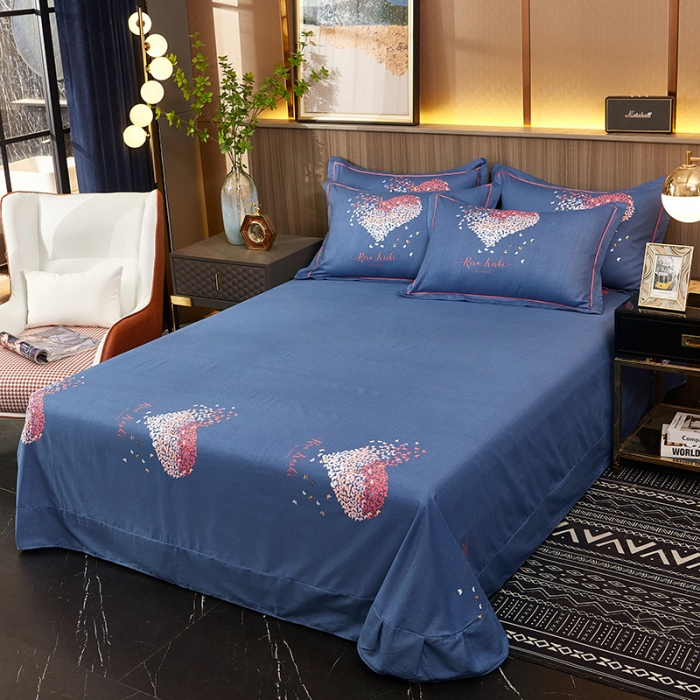 91家纺网 家纺一手货源 找家纺 雲归梦2021全棉大版生态磨毛四件套格条花型第1批 蝶恋花