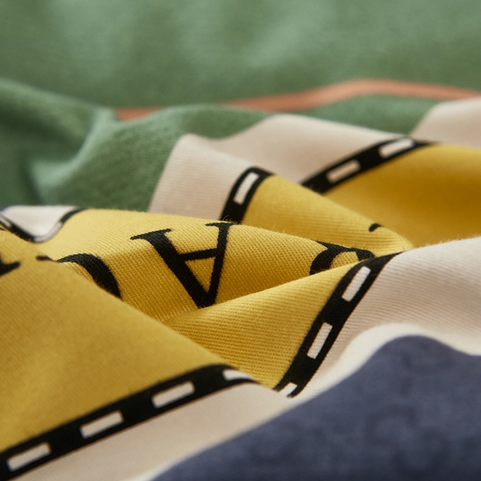 91家纺网 家纺一手货源 找家纺 雲归梦2021全棉大版生态磨毛四件套格条花型第1批 活力熊