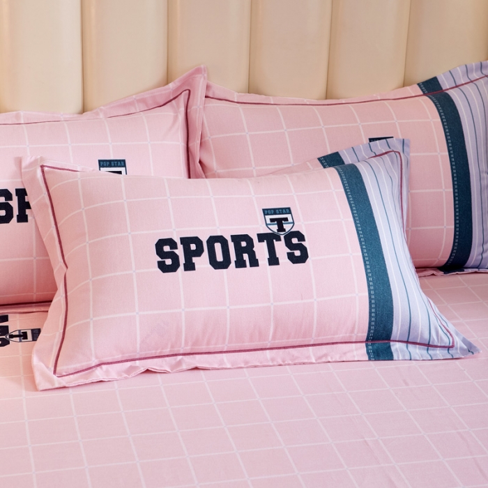 91家纺网 家纺一手货源 找家纺 雲归梦2021全棉大版生态磨毛四件套格条花型第1批 假日时光