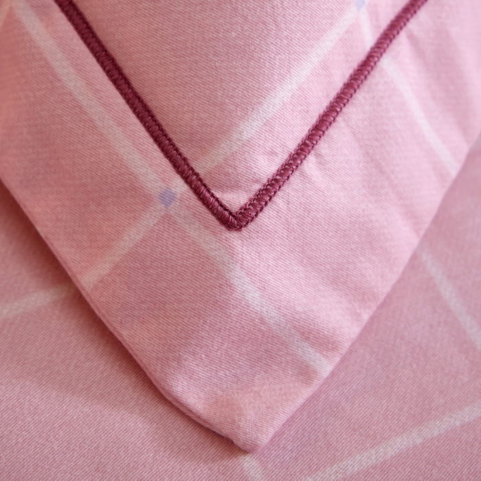 91家纺网 家纺一手货源 找家纺 雲归梦2021全棉大版生态磨毛四件套格条花型第1批 假日时光