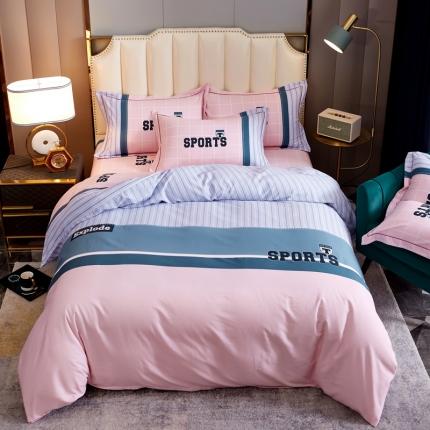 雲归梦2021全棉大版生态磨毛四件套格条花型第1批 假日时光