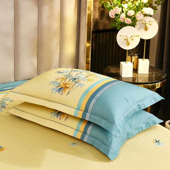 91家纺网 家纺一手货源 找家纺 雲归梦2021全棉大版生态磨毛四件套花卉花型第1批 爱情叶绿