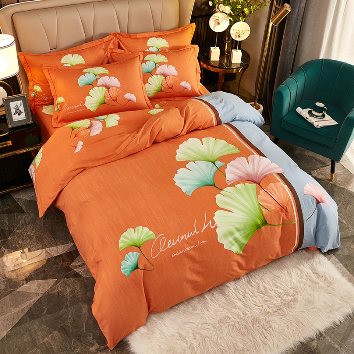 91家纺网 家纺一手货源 找家纺 雲归梦2021全棉大版生态磨毛四件套花卉花型第1批 半梦芷烟