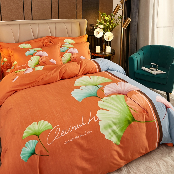 91家纺网 家纺一手货源 找家纺 雲归梦2021全棉大版生态磨毛四件套花卉花型第1批 半梦芷烟