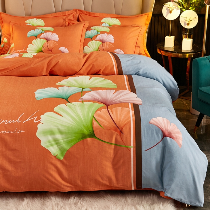 91家纺网 家纺一手货源 找家纺 雲归梦2021全棉大版生态磨毛四件套花卉花型第1批 半梦芷烟