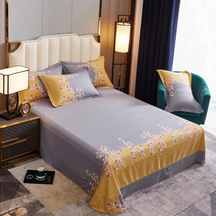 91家纺网 家纺一手货源 找家纺 雲归梦2021全棉大版生态磨毛四件套花卉花型第1批 碧影