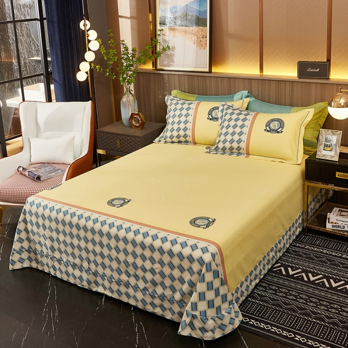 91家纺网 家纺一手货源 找家纺 雲归梦2021全棉大版生态磨毛四件套格条花型第1批 卡特轮兰