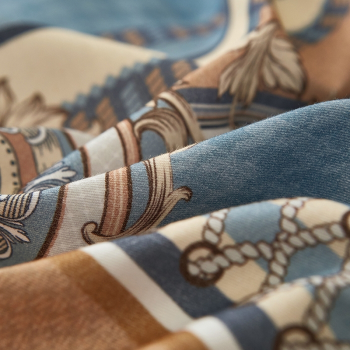 91家纺网 家纺一手货源 找家纺 雲归梦2021全棉大版生态磨毛四件套格条花型第1批 罗锦