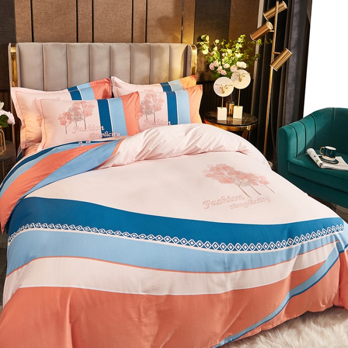 91家纺网 家纺一手货源 找家纺 雲归梦2021全棉大版生态磨毛四件套花卉花型第1批 布鲁斯