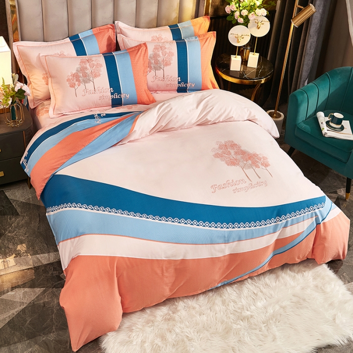 91家纺网 家纺一手货源 找家纺 雲归梦2021全棉大版生态磨毛四件套花卉花型第1批 布鲁斯