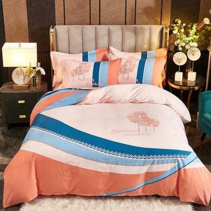 雲归梦2021全棉大版生态磨毛四件套花卉花型第1批 布鲁斯