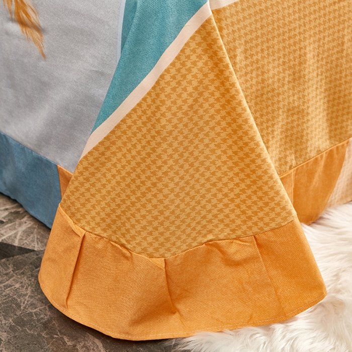 91家纺网 家纺一手货源 找家纺 雲归梦2021全棉大版生态磨毛四件套花卉花型第1批 彩羽