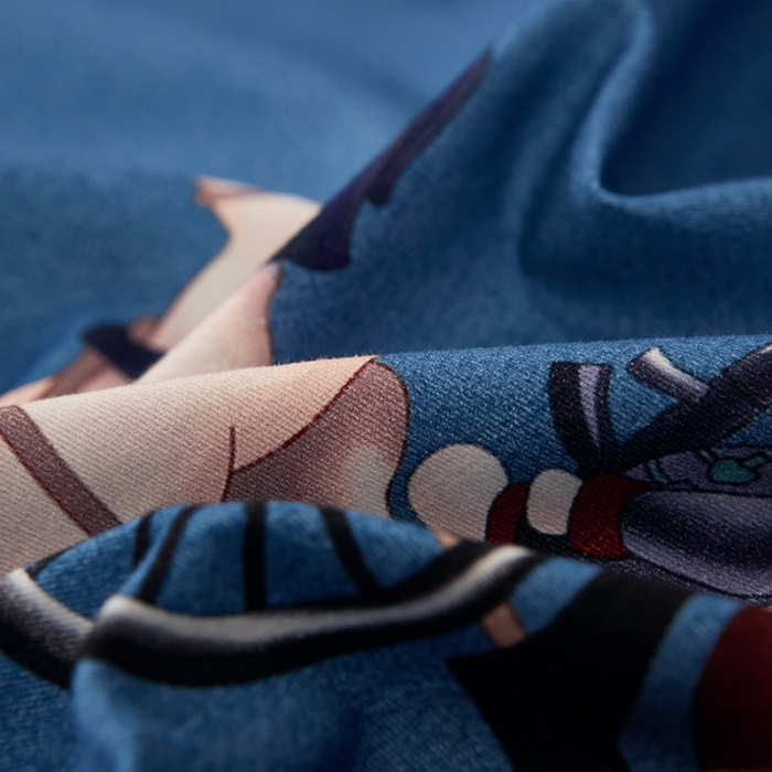 91家纺网 家纺一手货源 找家纺 雲归梦2021全棉大版生态磨毛四件套格条花型第1批魔力时代蓝