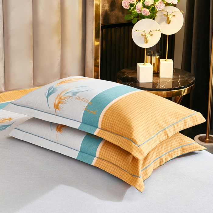 91家纺网 家纺一手货源 找家纺 雲归梦2021全棉大版生态磨毛四件套花卉花型第1批 彩羽