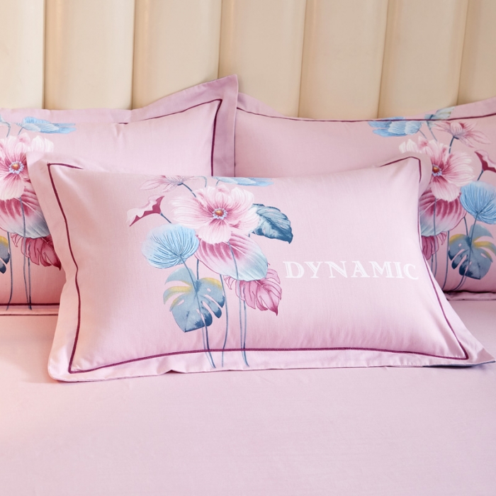 91家纺网 家纺一手货源 找家纺 雲归梦2021全棉大版生态磨毛四件套花卉花型第1批 晨风漫语