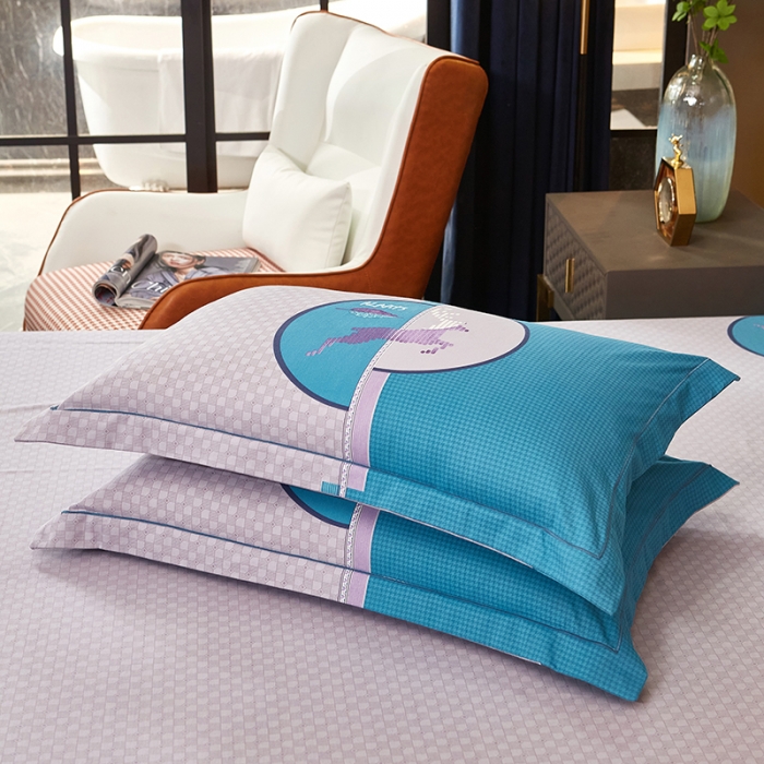 91家纺网 家纺一手货源 找家纺 雲归梦2021全棉大版生态磨毛四件套格条花型第1批 破晓