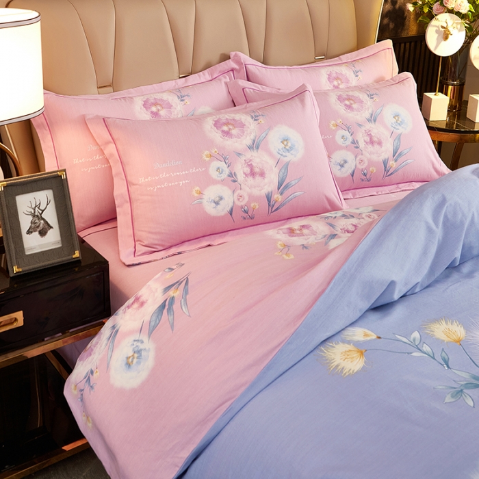 91家纺网 家纺一手货源 找家纺 雲归梦2021全棉大版生态磨毛四件套花卉花型第1批 黛茜尼兰