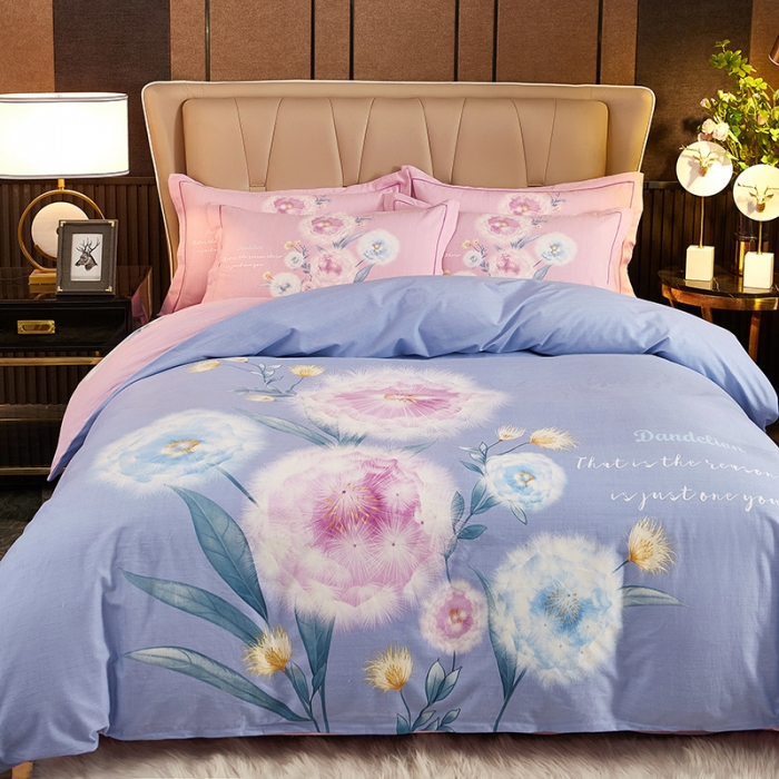 91家纺网 家纺一手货源 找家纺 雲归梦2021全棉大版生态磨毛四件套花卉花型第1批 黛茜尼兰