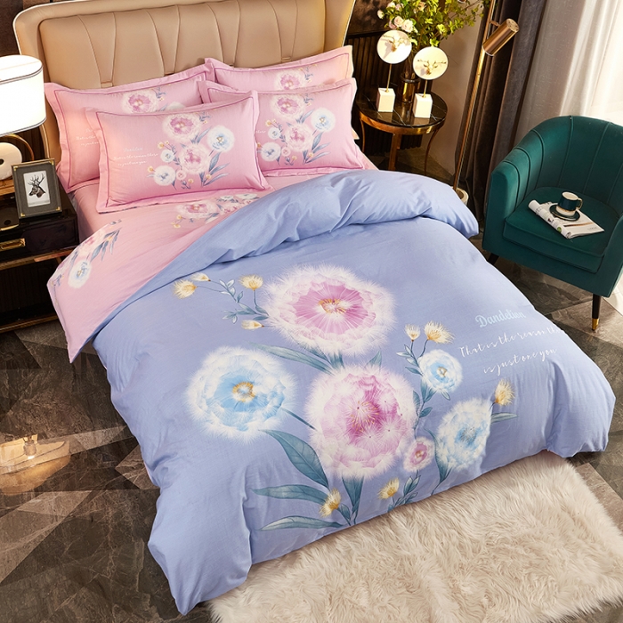 91家纺网 家纺一手货源 找家纺 雲归梦2021全棉大版生态磨毛四件套花卉花型第1批 黛茜尼兰