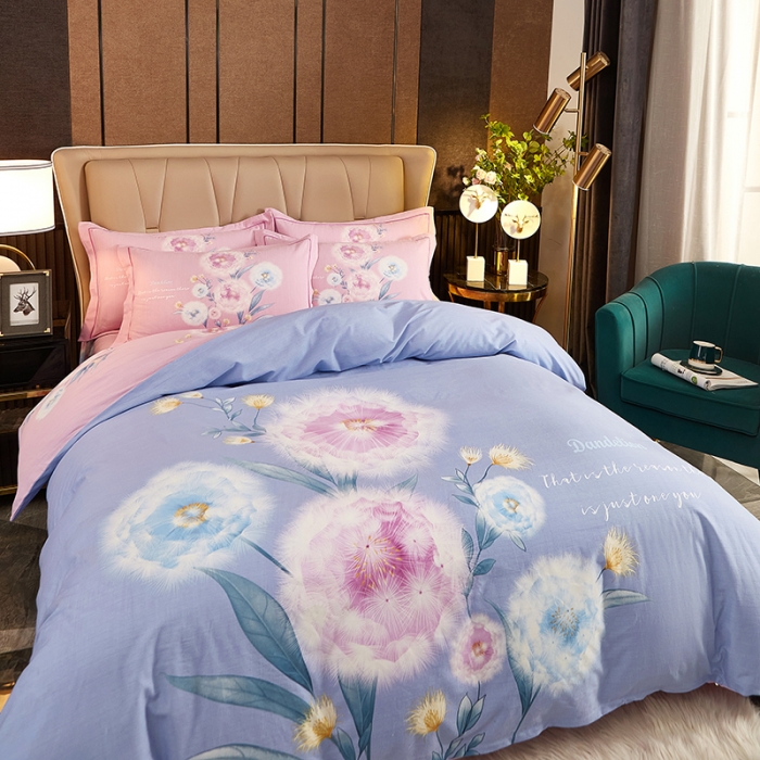 91家纺网 家纺一手货源 找家纺 雲归梦2021全棉大版生态磨毛四件套花卉花型第1批 黛茜尼兰