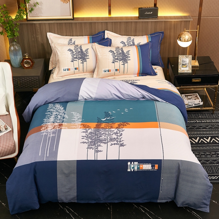 91家纺网 家纺一手货源 找家纺 雲归梦2021全棉大版生态磨毛四件套格条花型第1批 琼林玉树